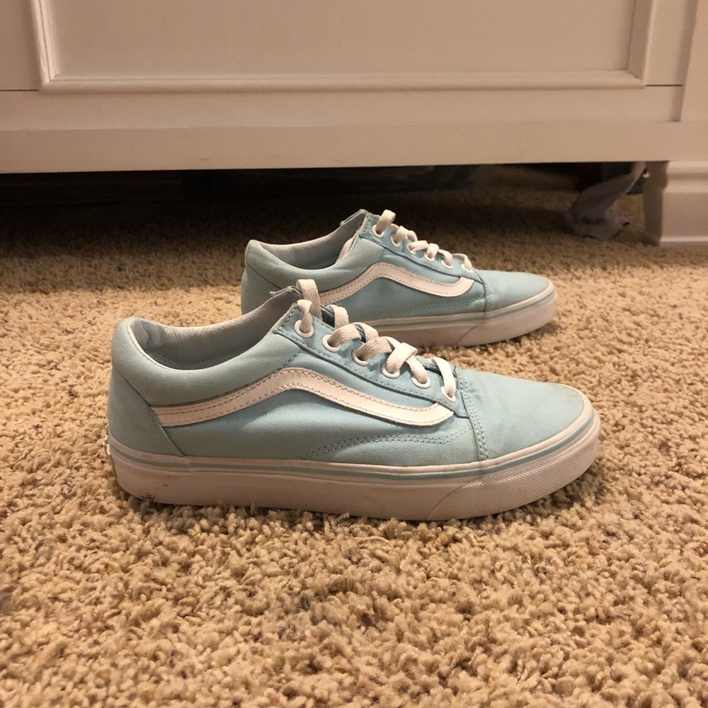 CUSTOM baby blue vans